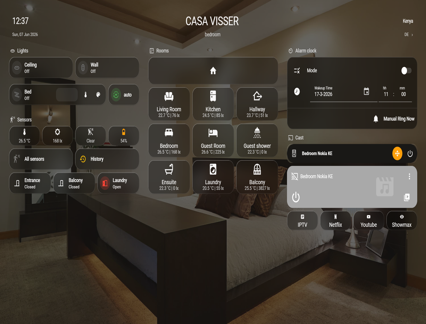 Luxury residential interior featuring intelligent lighting automation