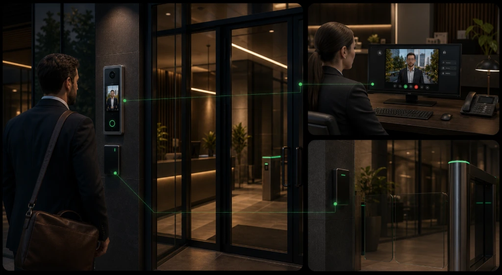 Smart entrance surveillance system with real-time visitor monitoring