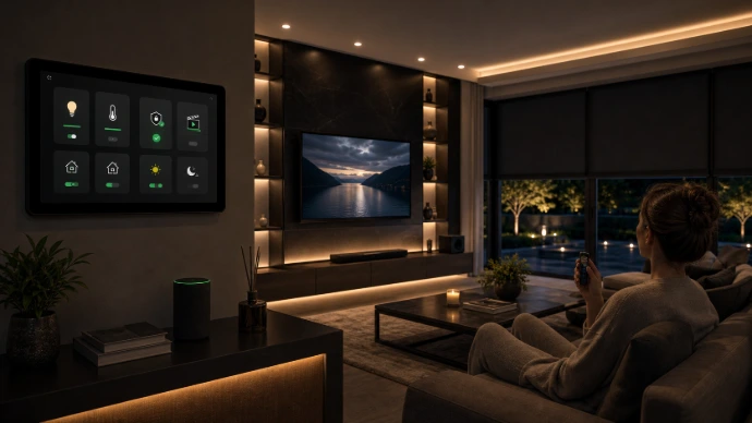 Smart home entertainment system managed through Home Assistant controls