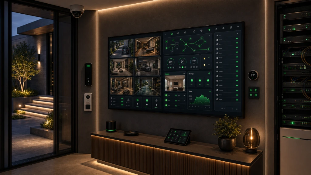 Advanced Home Assistant dashboard monitoring connected home systems