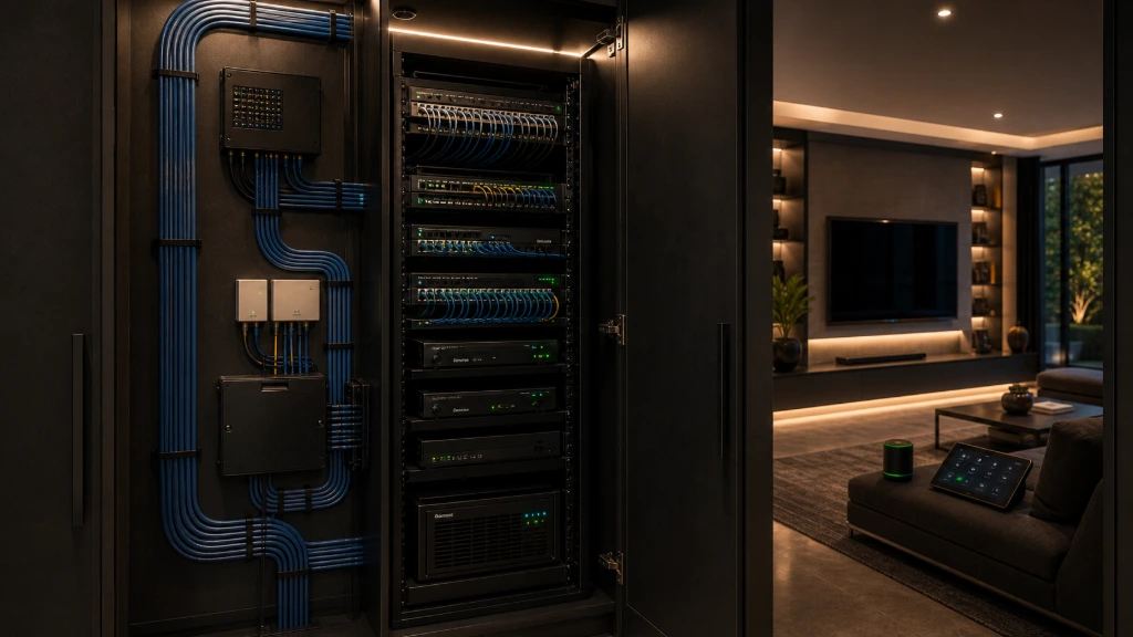 High-performance server rack with organized network cabling