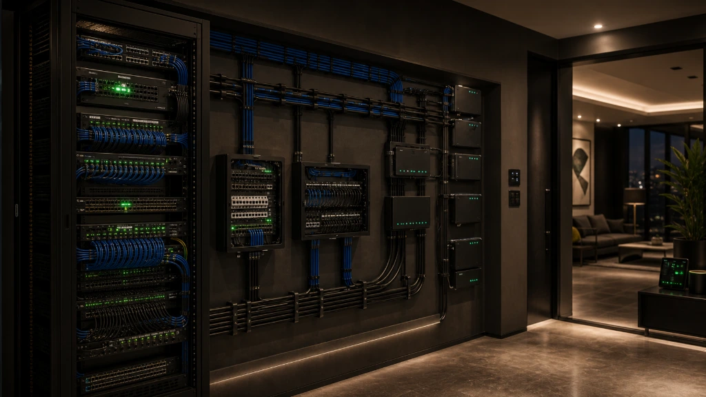 Network equipment cabinet integrated with structured cabling infrastructure