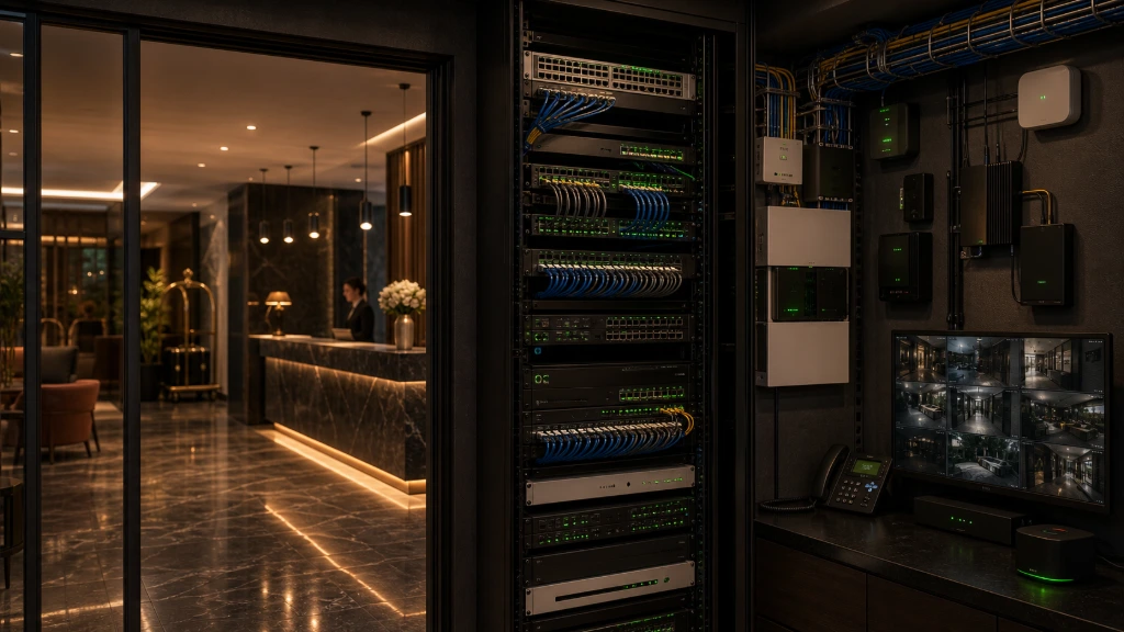 Enterprise-grade structured cabling rack supporting connected systems