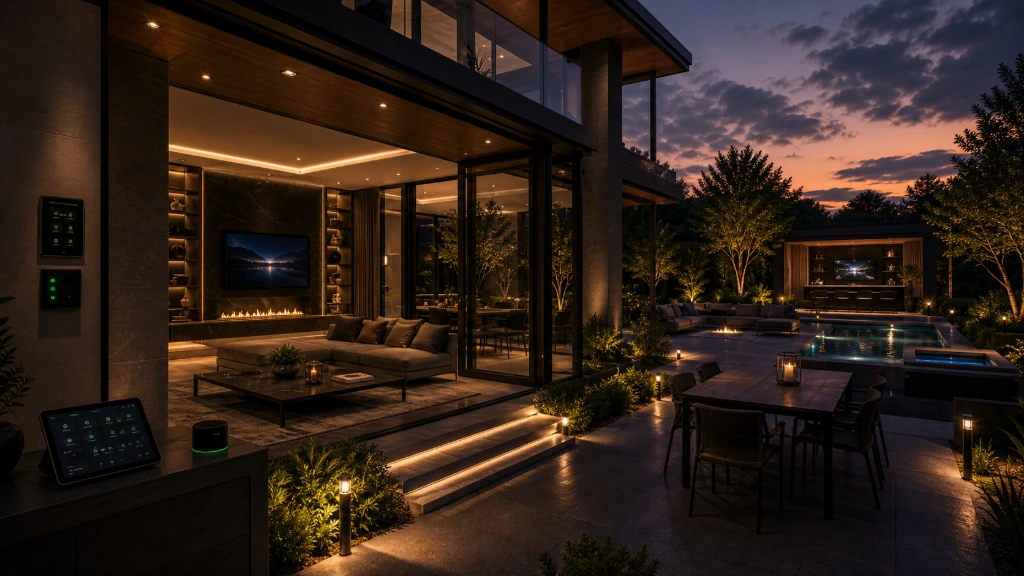 Luxury home illuminated with intelligent smart lighting control systems