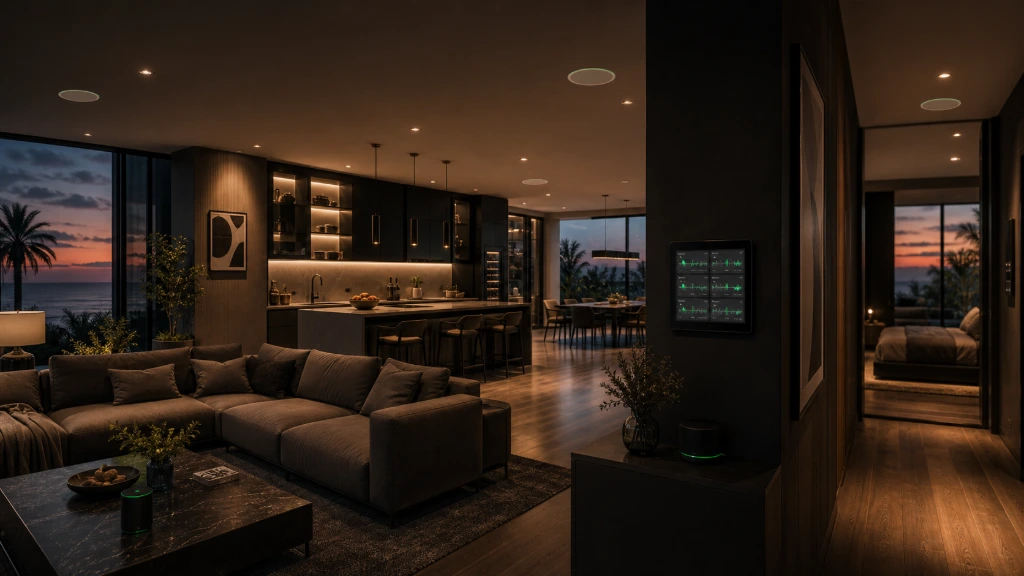 Whole-home audio system delivering seamless music across multiple living spaces