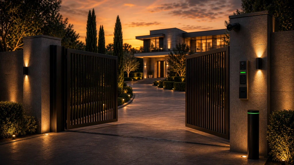 Automated residential gate entrance with intelligent access control