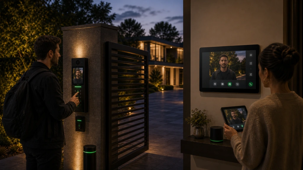 Gate automation technology installed at a modern residential entrance