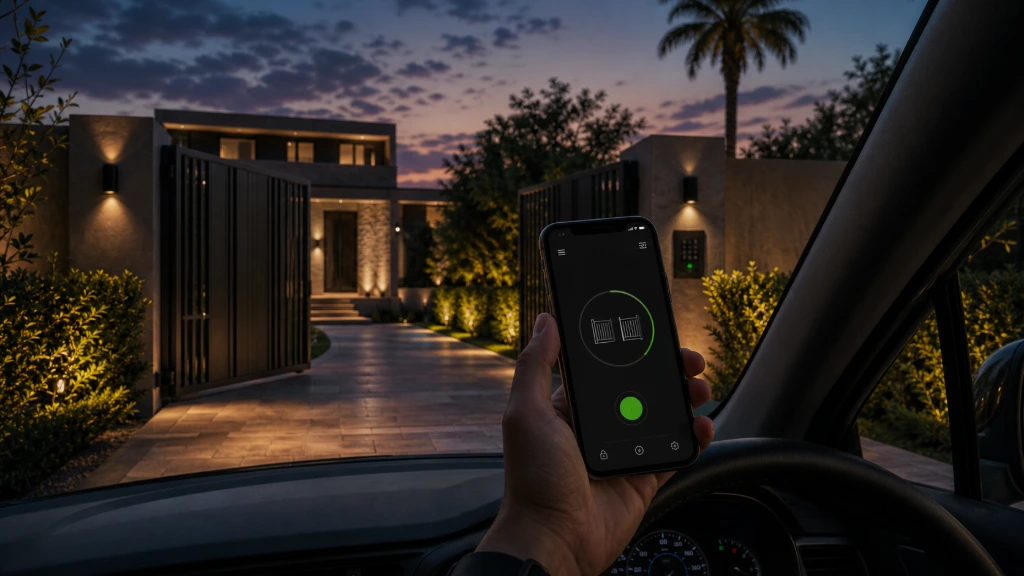 Smart gate access system integrated into a premium residential entrance