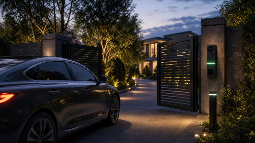 Residential driveway protected by intelligent gate automation