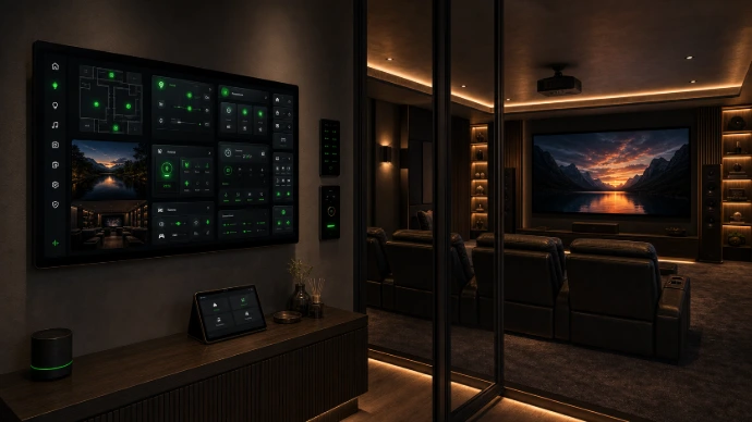 Home cinema control platform managing audio, video and entertainment systems