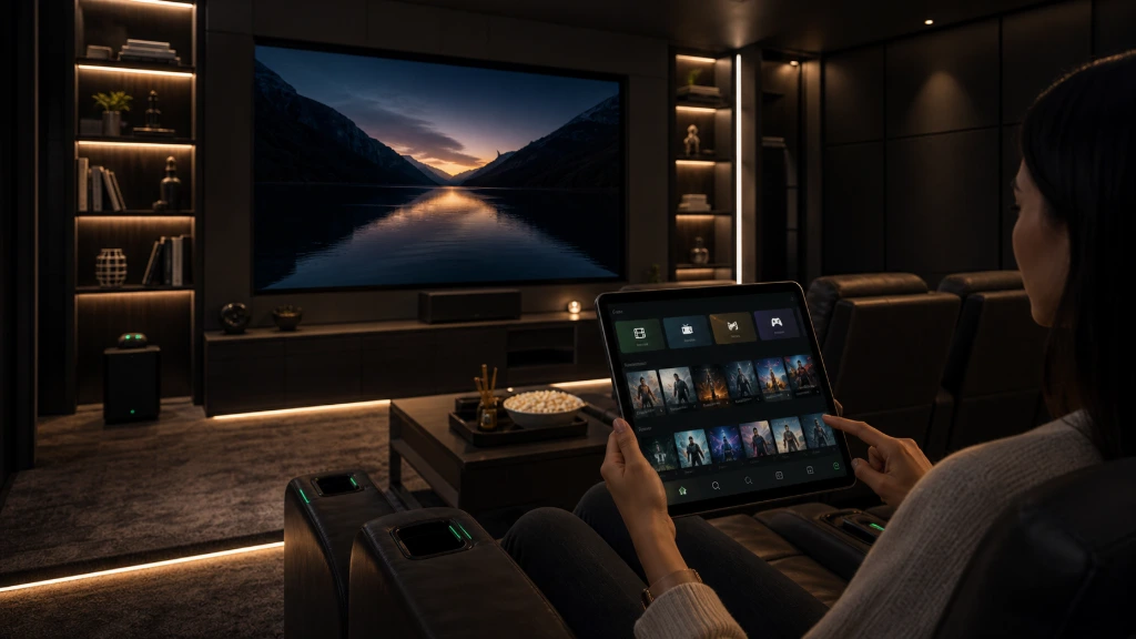 Private home theater with premium seating and intelligent media controls