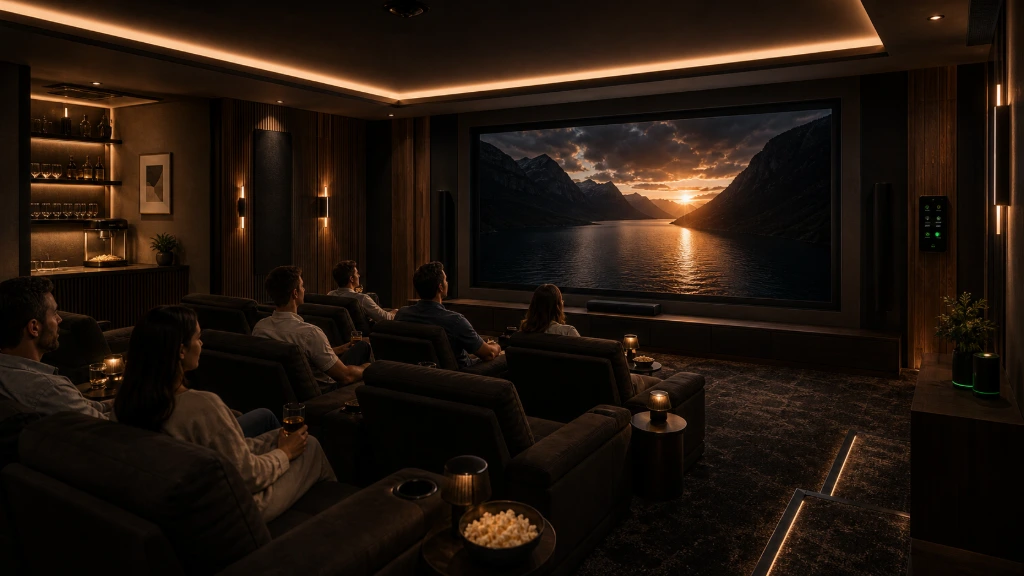 Residential cinema room designed for immersive movie experiences