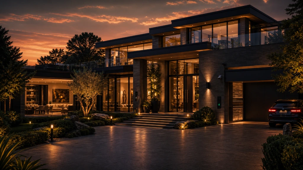 Luxury villa featuring integrated smart home automation and security systems