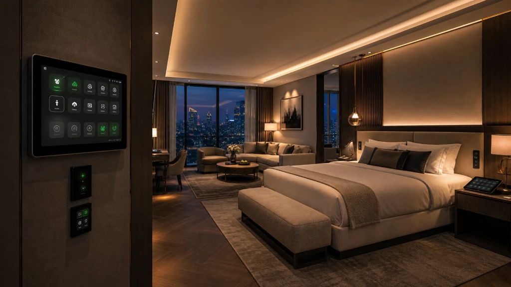 Premium hotel suite with intelligent lighting, entertainment and automation systems