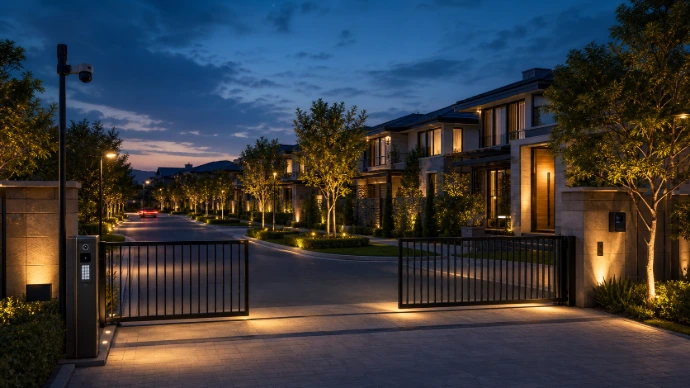 Professional estate monitoring platform providing centralized surveillance, visitor access management, intercom communication, and intelligent security control for gated communities.