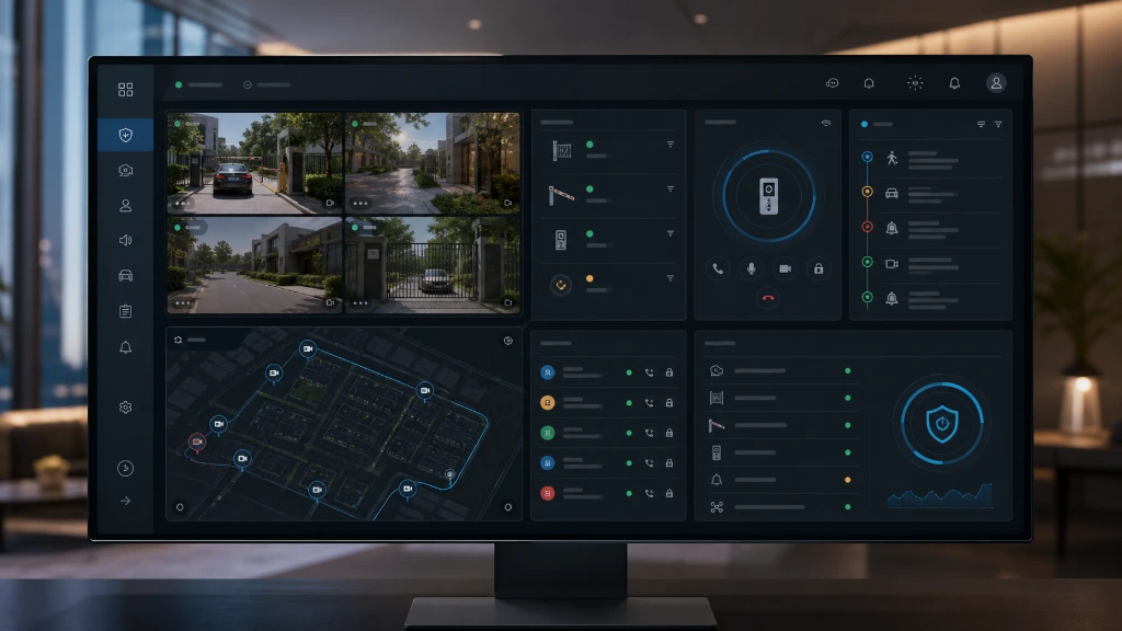 Luxury residential estate protected by integrated perimeter security, intelligent automation, CCTV surveillance, visitor management, and smart access solutions for safer community living.