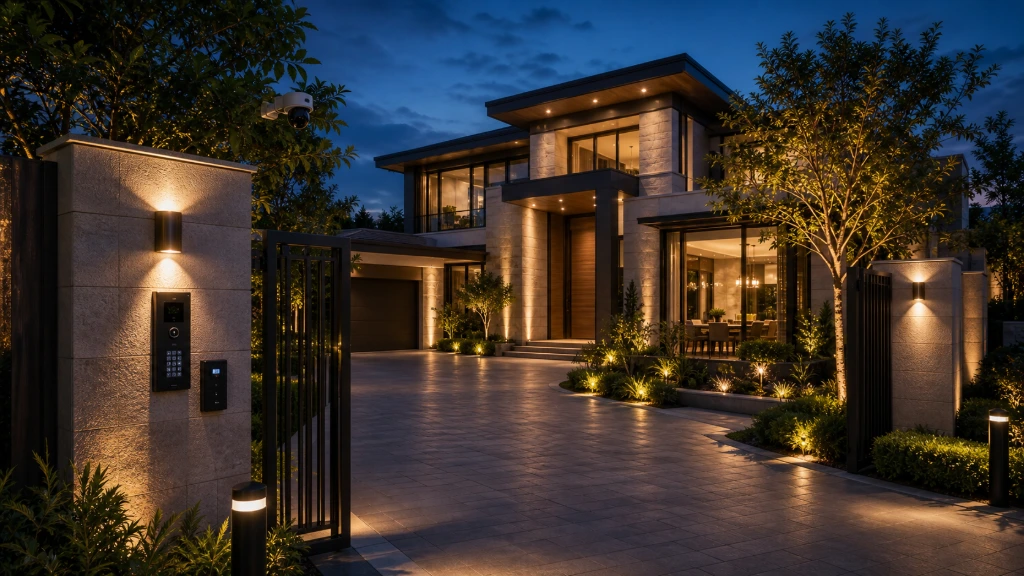 Luxury residential property enhanced with integrated smart home technology, combining automation, networking, surveillance, and intelligent security solutions for a safer and more connected lifestyle.