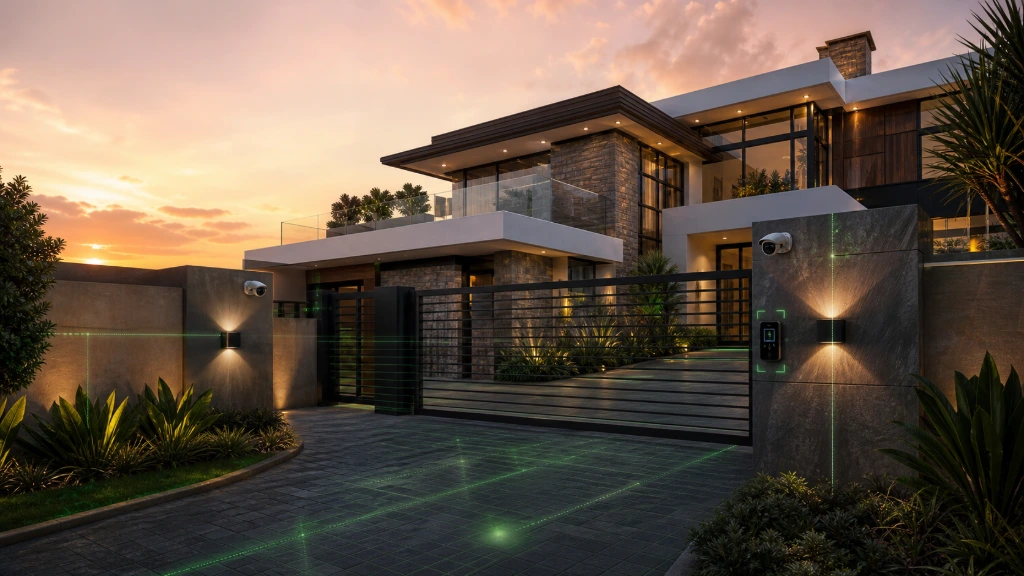 Modern luxury home protected with Hikvision AI security and intelligent surveillance