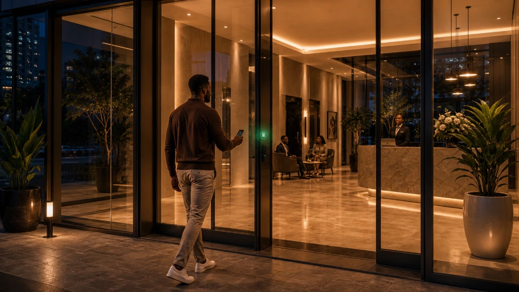 Professional office entrance secured with NUKI keyless access control