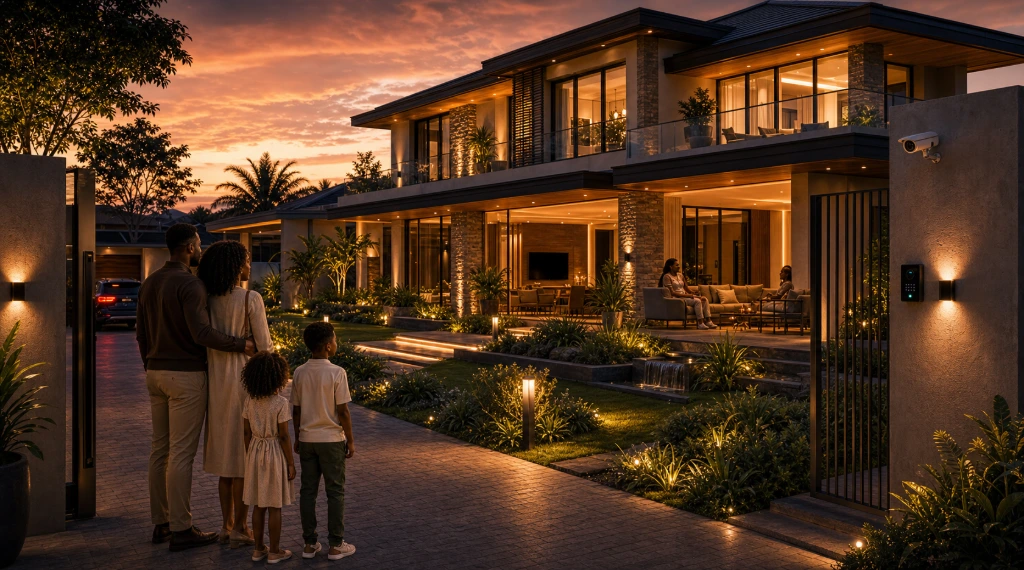 Luxury smart home representing integrated intelligent living